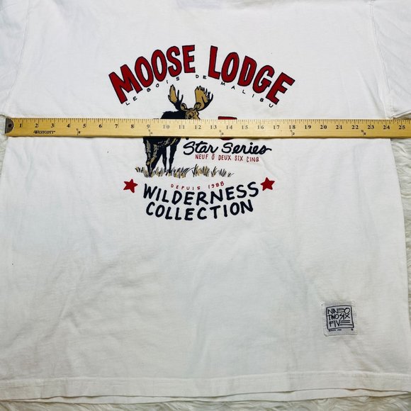 Vintage 80's Nine O Two Six Five Moose Lodge Graphic Print Men's XL White NWT - Picture 7 of 10